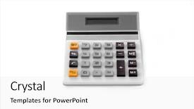  Presentation with isolation - Slides having divided equally - calculator in isolation with blank background and a white colored foreground