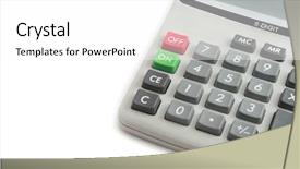  Presentation with calculator parabolic - Presentation featuring divided equally - calculator on white background background and a  colored foreground