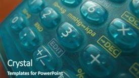  Presentation with scientific - Beautiful PPT theme featuring divided equally - modern scientific calculator backdrop and a  colored foreground
