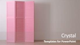  Presentation with nursing pink - Theme with divided house - pink folding screen in room background and a gray colored foreground
