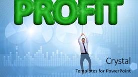  Presentation with profit - Slide set featuring dividend - businessman flying in profit concept background and a light blue colored foreground