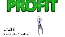  Presentation with profit - Slide deck having dividend - businessman flying in profit concept background and a white colored foreground