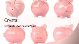  Presentation with piggy bank - Theme having dividend - different views of piggy bank background and a lemonade colored foreground