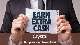  Presentation with cash - Presentation theme having dividend - earn extra cash background and a tawny brown colored foreground