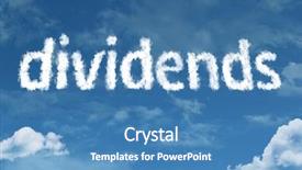  Presentation with cloud - Presentation enhanced with dividends cloud word background and a teal colored foreground