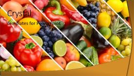  Presentation with healthy - Slides enhanced with dividers - collage of healthy fruits background and a red colored foreground