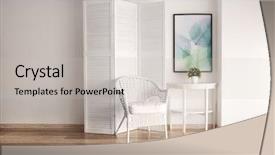  Presentation with interior - Presentation design featuring dividers - light room interior with folding background and a light gray colored foreground