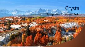  Presentation with divide - PPT theme featuring dividers - panoramic view of autumn landscape background and a light blue colored foreground