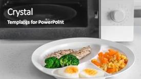  Presentation with organic - Slides having dividers - plate with tasty organic food background and a dark gray colored foreground