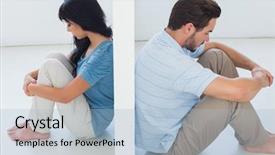  Presentation with depressed - Presentation theme featuring dividers - sitting couple are separated background and a light blue colored foreground
