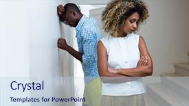  Presentation with upset - Beautiful PPT theme featuring dividers - upset couple ignoring each other backdrop and a lemonade colored foreground