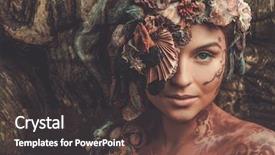  Presentation with divine - PPT layouts having divine - nymph woman in a magical background and a tawny brown colored foreground