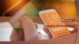  Presentation with pay - Presentation theme enhanced with divine - smartphone with modern fortunetelling application background and a coral colored foreground