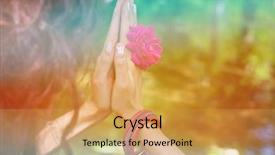  Presentation with flower woman - Amazing slide deck having divine - woman hands with flower backdrop and a yellow colored foreground