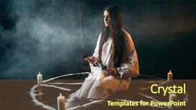  Presentation with ritual - Colorful slide set enhanced with divine - woman holds burnt rose backdrop and a tawny brown colored foreground