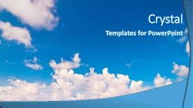  Presentation with divine - Audience pleasing presentation theme consisting of divine blue cloudy outdoor backdrop and a dark gray colored foreground