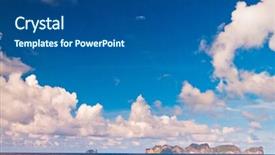  Presentation with divine - Beautiful presentation design featuring divine blue summer sun backdrop and a ocean colored foreground