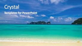  Presentation with divine - Colorful PPT theme enhanced with divine coastline vacation wallpaper backdrop and a teal colored foreground