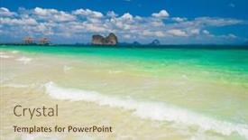  Presentation with divine - Amazing slide deck having divine coastline windy holiday backdrop and a soft green colored foreground