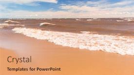  Presentation with divine - Theme enhanced with divine coastline windy holiday background and a coral colored foreground