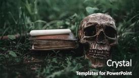  Presentation with magic symbols - Slide set with divine forest - black magic book with occult background and a wine colored foreground