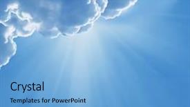  Presentation with divine - Audience pleasing PPT layouts consisting of divine light - beautiful clouds backdrop and a light blue colored foreground