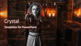  Presentation with scary - Colorful presentation enhanced with divine light - scary witch hands out front backdrop and a wine colored foreground
