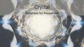  Presentation with angels - PPT layouts consisting of divine ray - angels in tunnel of clouds background and a light gray colored foreground