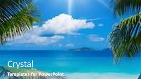  Presentation with divine - Cool new presentation theme with divine seascape bay in a dream backdrop and a teal colored foreground