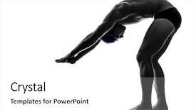  Presentation with diving board - PPT theme enhanced with diving board - one young man swimmer swimming background and a white colored foreground