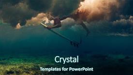  Presentation with sound wave physics - Presentation enhanced with diving board - surfer dives under the breaking background and a  colored foreground