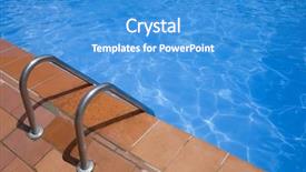  Presentation with pool diving board - PPT theme consisting of diving board - swimming pool ladder background and a  colored foreground