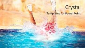  Presentation with happy holidays - Amazing slides having diving into the water jumping backdrop and a lemonade colored foreground