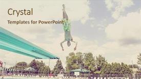  Presentation with diving board - Colorful presentation theme enhanced with diving off a diving board backdrop and a  colored foreground