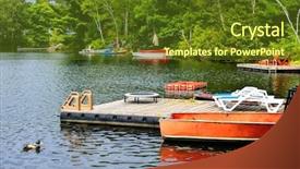  Presentation with docks - Presentation theme featuring platform in ontario canada cottage background and a tawny brown colored foreground