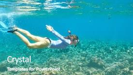  Presentation with clear water - PPT theme having  background and a  colored foreground