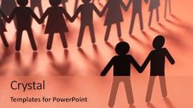  Presentation with protest - Presentation theme featuring division - black paper figure of male background and a coral colored foreground