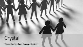  Presentation with black female - Cool new theme with division - black paper figure backdrop and a light gray colored foreground