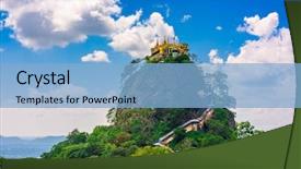  Presentation with monastery - Slides having division - taung kalat monastery on mt background and a light blue colored foreground