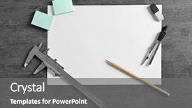  Presentation with paper - Amazing PPT layouts having divisor - white paper and engineer supplies backdrop and a gray colored foreground