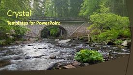  Presentation with nature river - Beautiful PPT theme featuring divoka-orlice-river-in-zemska backdrop and a tawny brown colored foreground