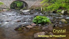  Presentation with nature river - Slide set enhanced with divoka-orlice-river-in-zemska background and a tawny brown colored foreground