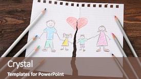  Presentation with family - Beautiful slide deck featuring divorce child - torn apart drawing backdrop and a tawny brown colored foreground