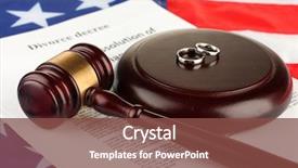  Presentation with american flag - Cool new PPT theme with divorce decree and wooden gavel backdrop and a tawny brown colored foreground