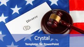  Presentation with american flag - PPT layouts featuring divorce decree and wooden gavel background and a  colored foreground