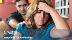  Presentation with divorce - PPT layouts with divorce marital problems - sad wife background and a ocean colored foreground