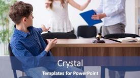  Presentation with divide - Slide deck enhanced with divorcing family trying to divide child custody background and a ocean colored foreground