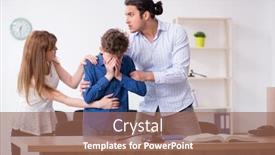  Presentation with child custody - Beautiful theme featuring divorcing-family-trying-to-divide backdrop and a coral colored foreground