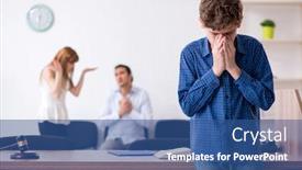  Presentation with divide - Cool new slide deck with divorcing-family-trying-to-divide backdrop and a ocean colored foreground