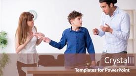  Presentation with divide - Slide set with divorcing-family-trying-to-divide background and a tawny brown colored foreground